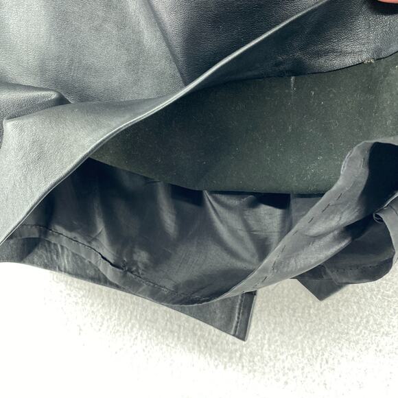 IN TRANSIT Skirt S Leather Pencil Straight Pull On Lined Black VTG USA - Picture 5 of 13